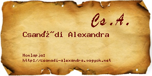 Csanádi Alexandra névjegykártya