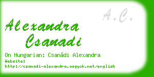 alexandra csanadi business card