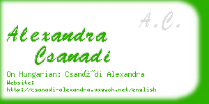 alexandra csanadi business card